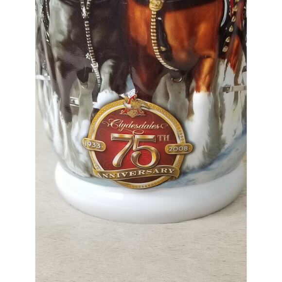 Budweiser Beer Stein Mug 75 Years of Proud Tradition 2008 Handcrafted 7" Brazil - Picture 4 of 12